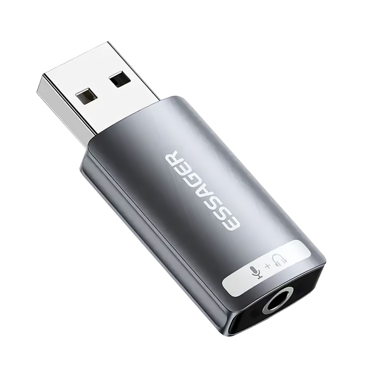 ESSAGER - Tarjeta De Sonido Externa USB A 1 Entrada Jack Essager