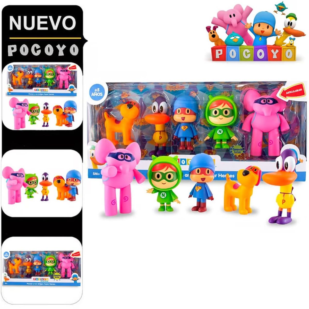POCOYO - Set de Figuras Articulables Pocoyo y sus Amigos 5pcs