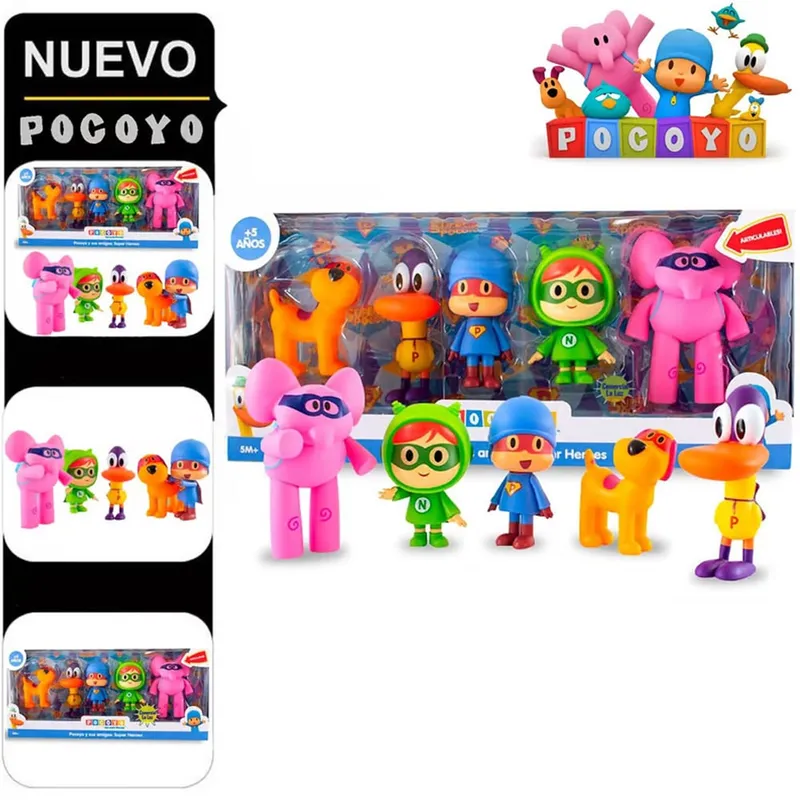 POCOYO - Set de Figuras Articulables Pocoyo y sus Amigos 5pcs
