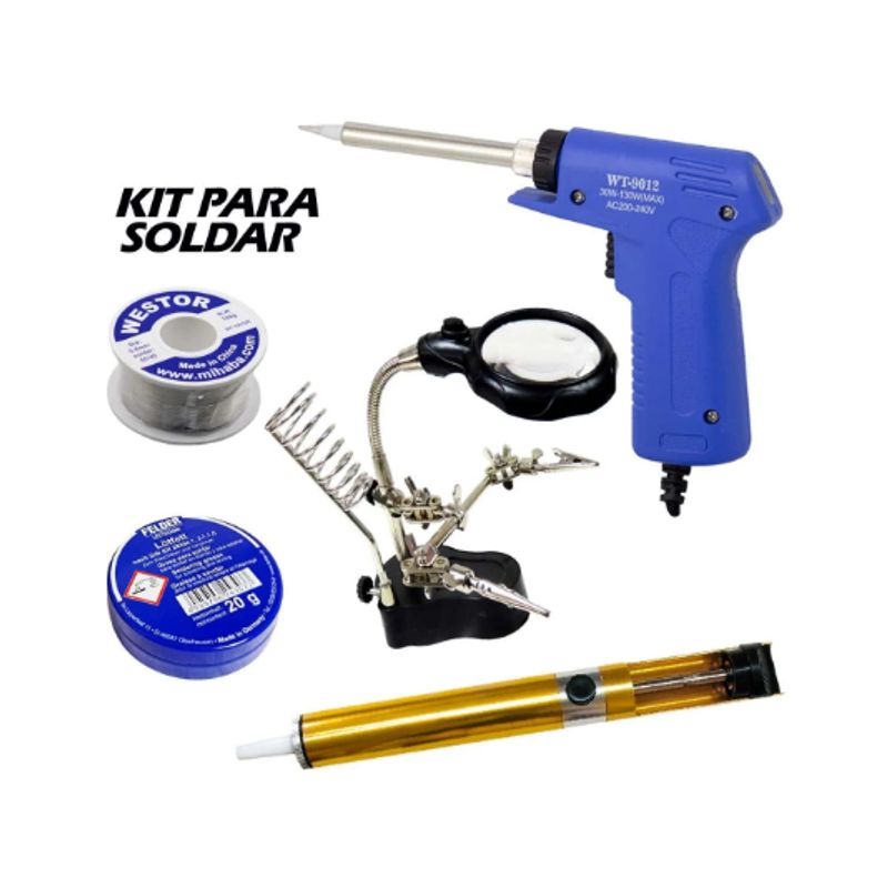 TAKEMA - Kit Cautín+Soporte +Succionador +Pasta+Estaño MIHABA-ZZZMK5