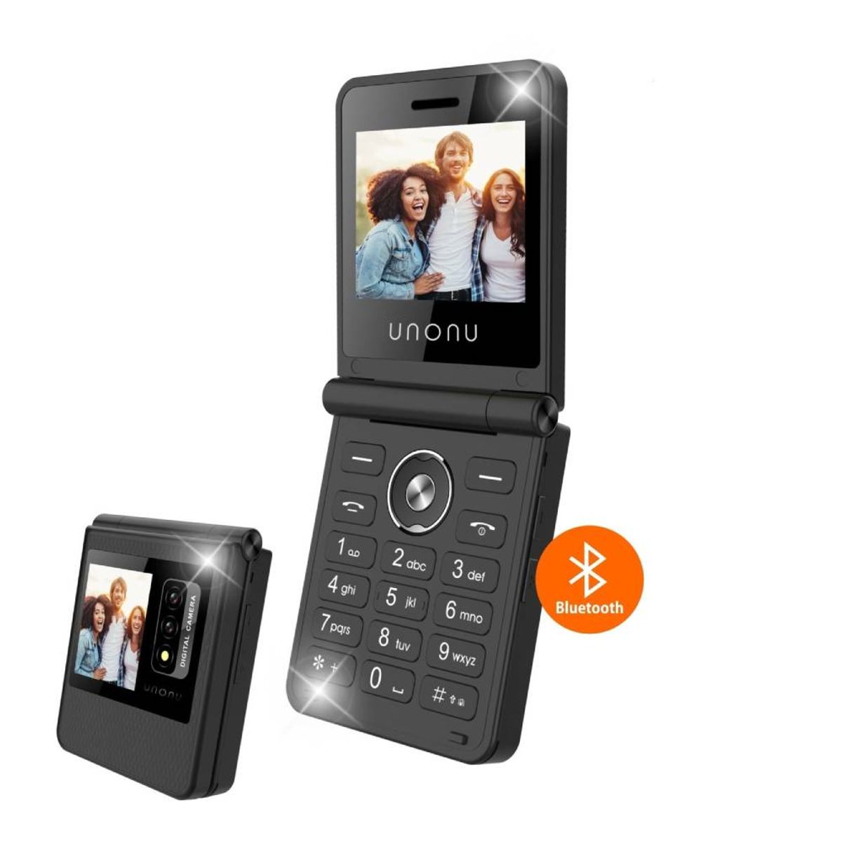 UNONU - UNONU UF1L Teléfono Básico FLIP 4G con Doble Pantalla