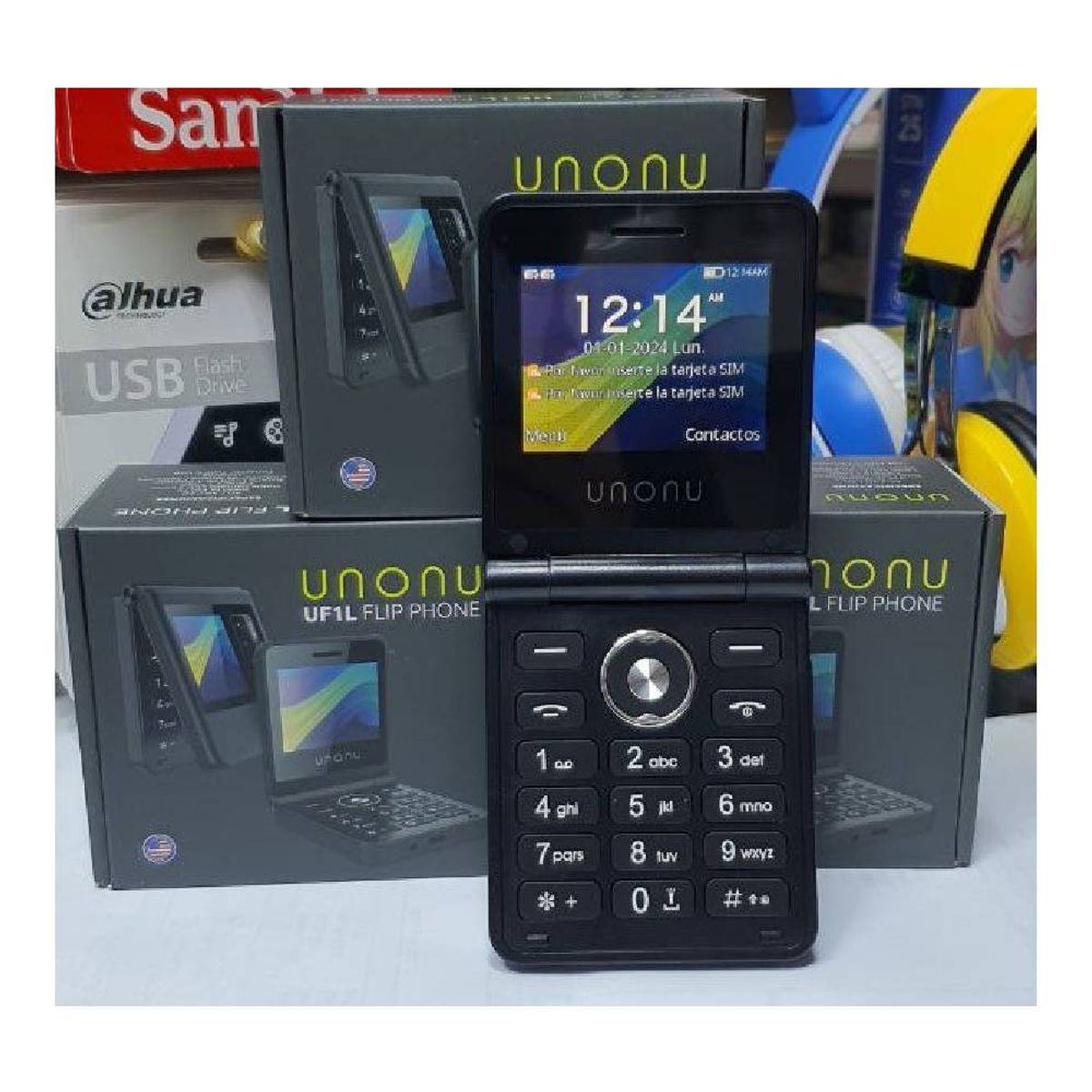 UNONU - UNONU UF1L Teléfono Básico FLIP 4G con Doble Pantalla