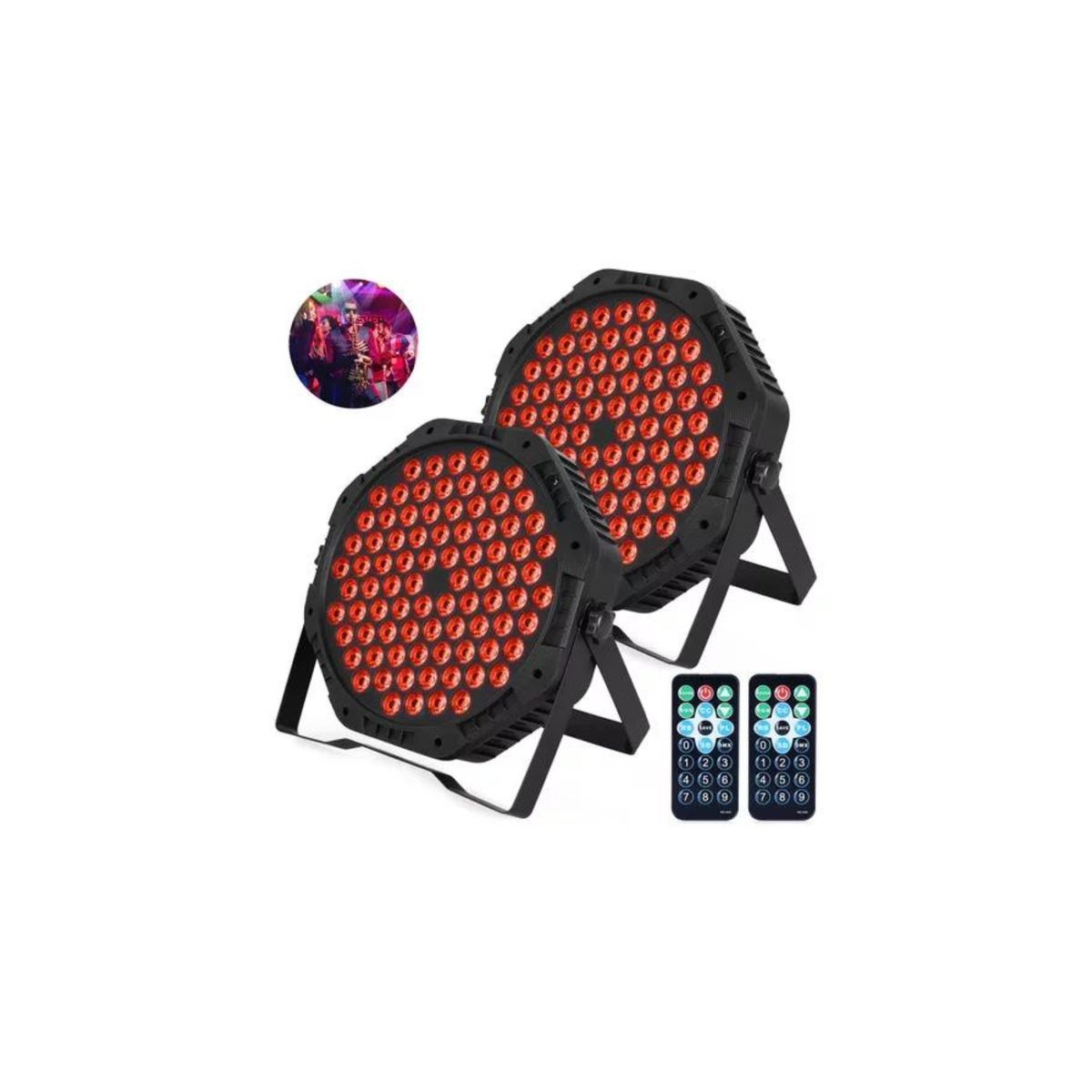 GENERICO - Pack 2 Cañon Tacho Led Rgb Rítmico 84x3 Dmx Fiesta Evento Dj