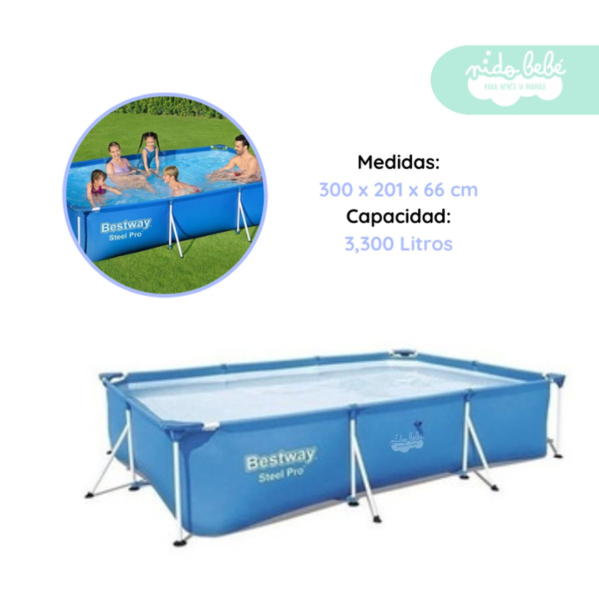 GENERICO - Piscina Estructural Rectangular Betsway 3.00 metros