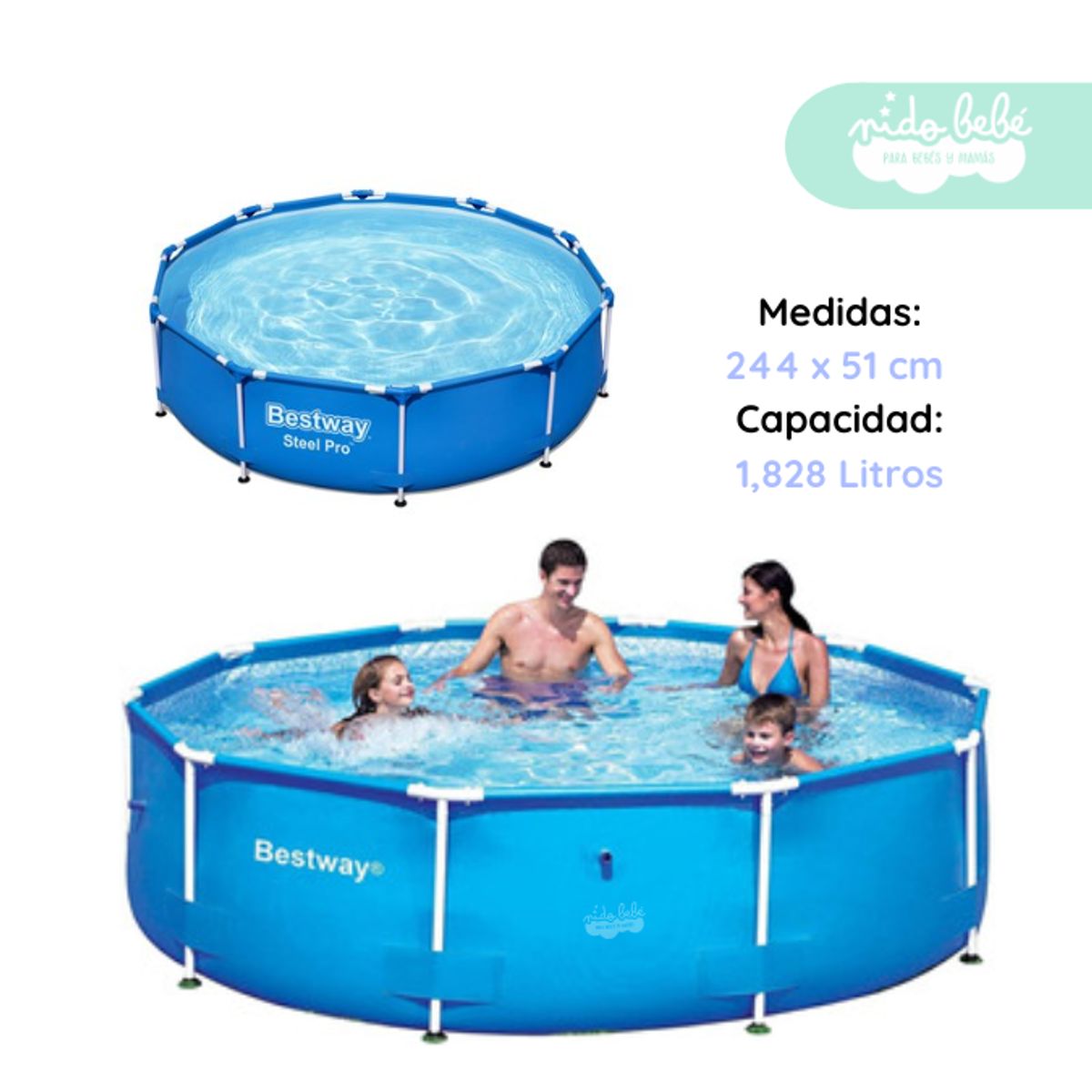 GENERICO - Piscina Estructural Rectangular Betsway 2.44 metros