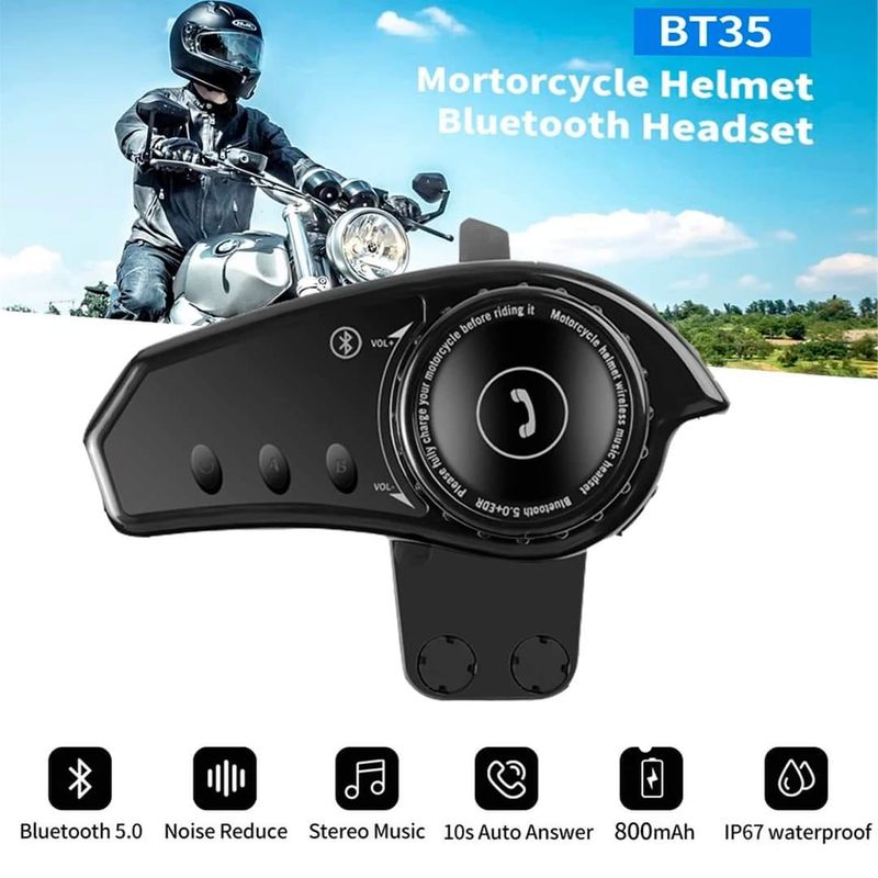 SEISA - Audífonos BT35 Luces RGB  Tipo C bluetooth para casco de Moto