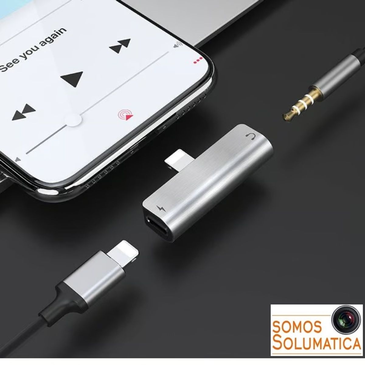 HOCO - Adaptador De Audio Para Iphone -  Lightning Aux  2en1 - Hoco