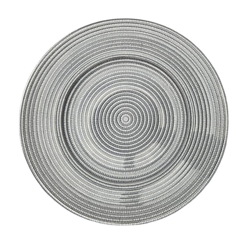 GENERICO - Plato base de vidrio color plateado 33 cm de alta calidad