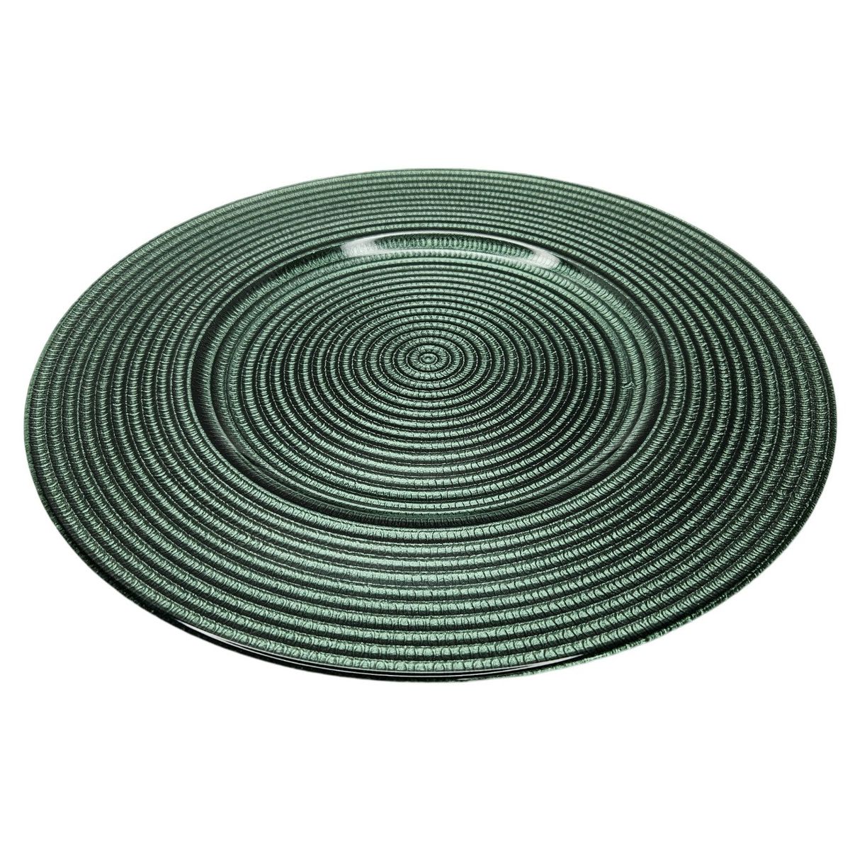 GENERICO - Plato base de vidrio color verde 33 cm de alta calidad