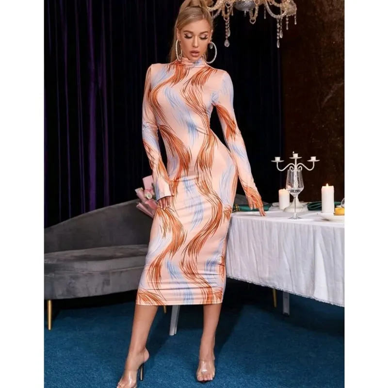 GENERICO - Vestido Largo Ajustado Coctel Invierno para mujer