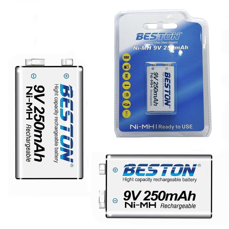 BESTON - Bateria de Nimh Pila 9V Recargable BESTON 250mAh