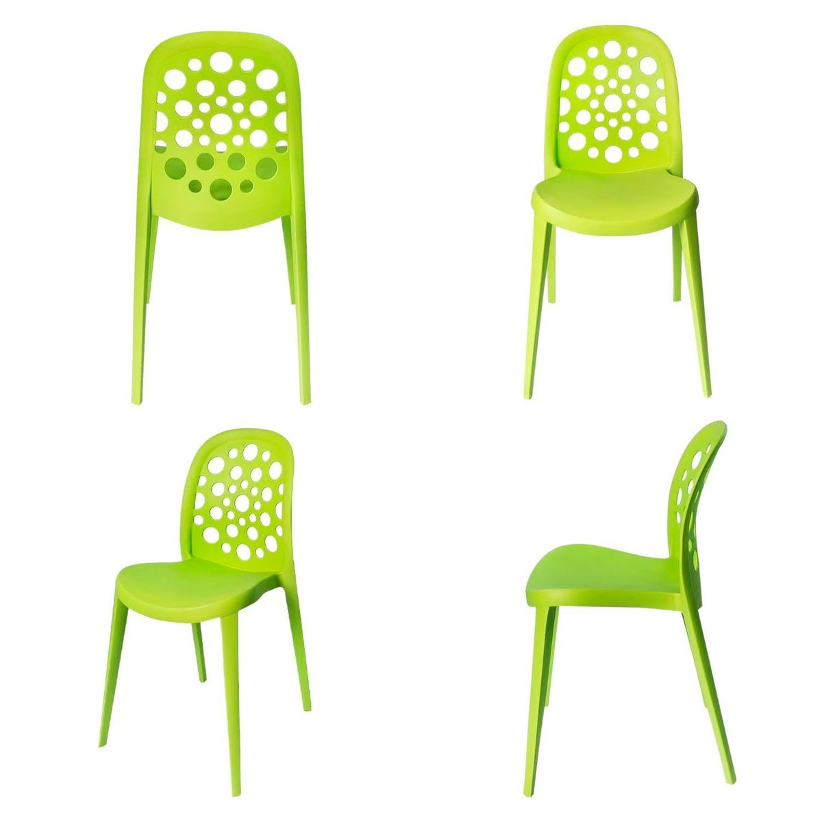 ARKIMUEBLES - Silla de polipropileno modelo Sabrina verde - set x 4 sillas