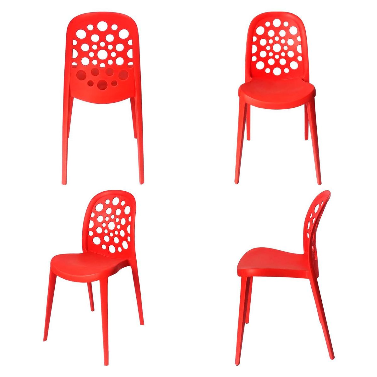 ARKIMUEBLES - Silla de polipropileno modelo Sabrina rojo - set x 4 sillas