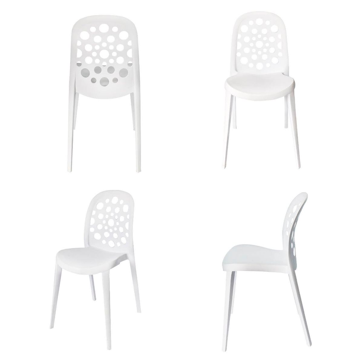 ARKIMUEBLES - Silla de polipropileno modelo Sabrina blanco - set 4 sillas