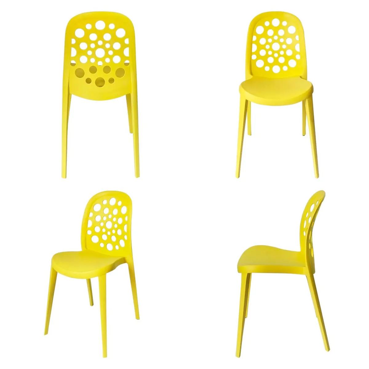 ARKIMUEBLES - Silla de polipropileno modelo Sabrina amarillo - set x 4 sillas