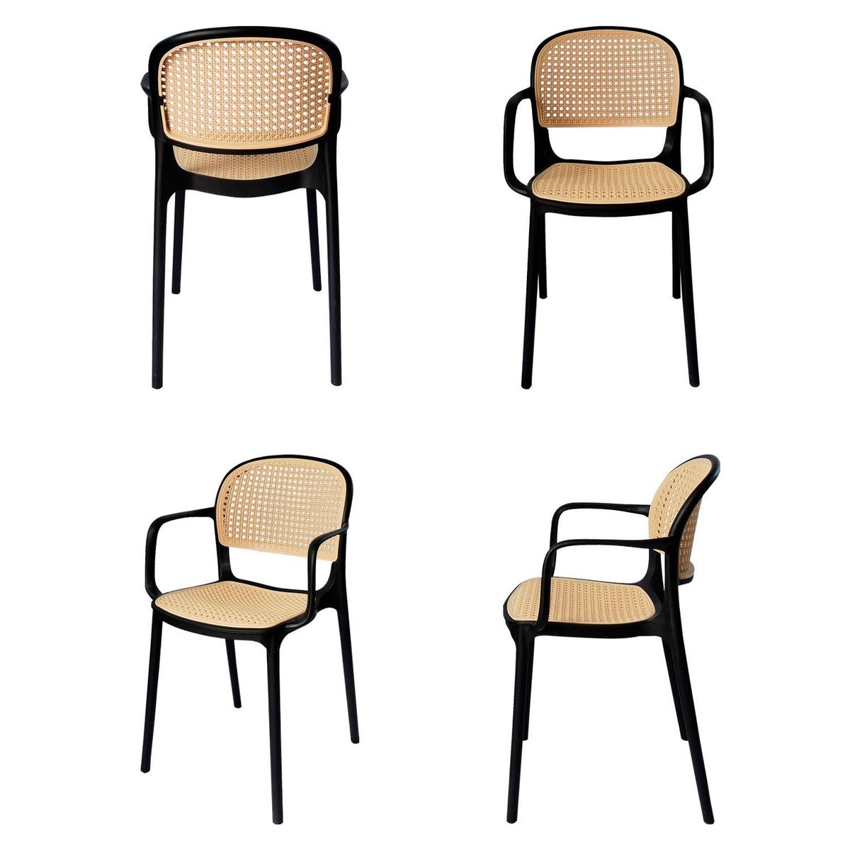 ARKIMUEBLES - Silla de polipropileno modelo Adriana negro - set x 4 sillas