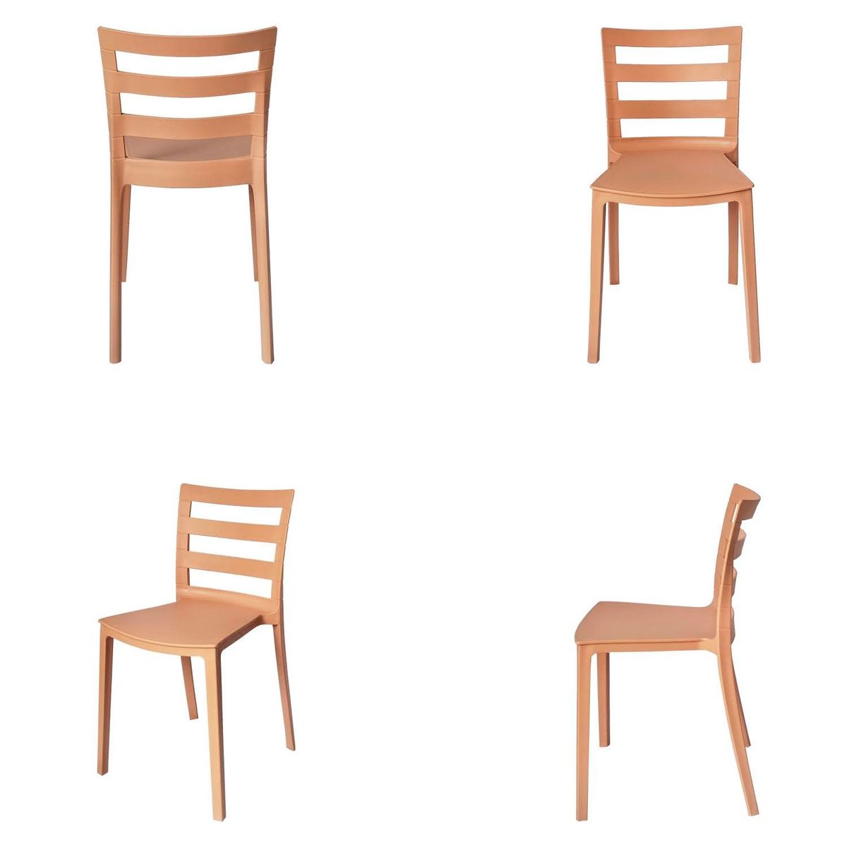 ARKIMUEBLES - Silla de polipropileno modelo Antonella mocca - set x 4 sillas