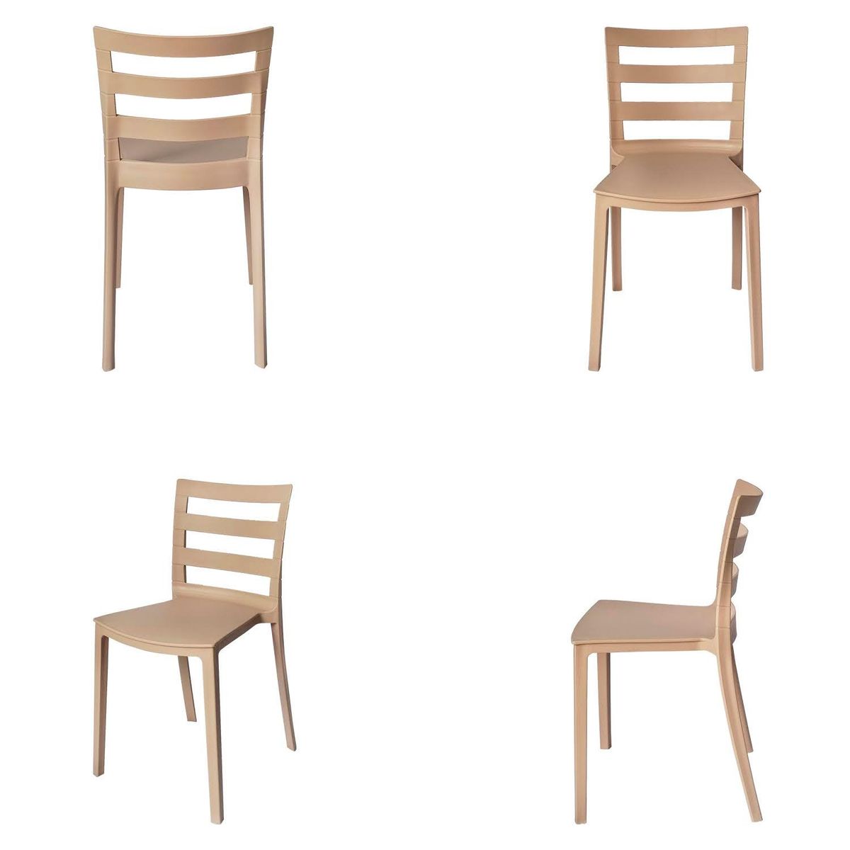 ARKIMUEBLES - Silla de polipropileno modelo Antonella arena - set x 4 sillas