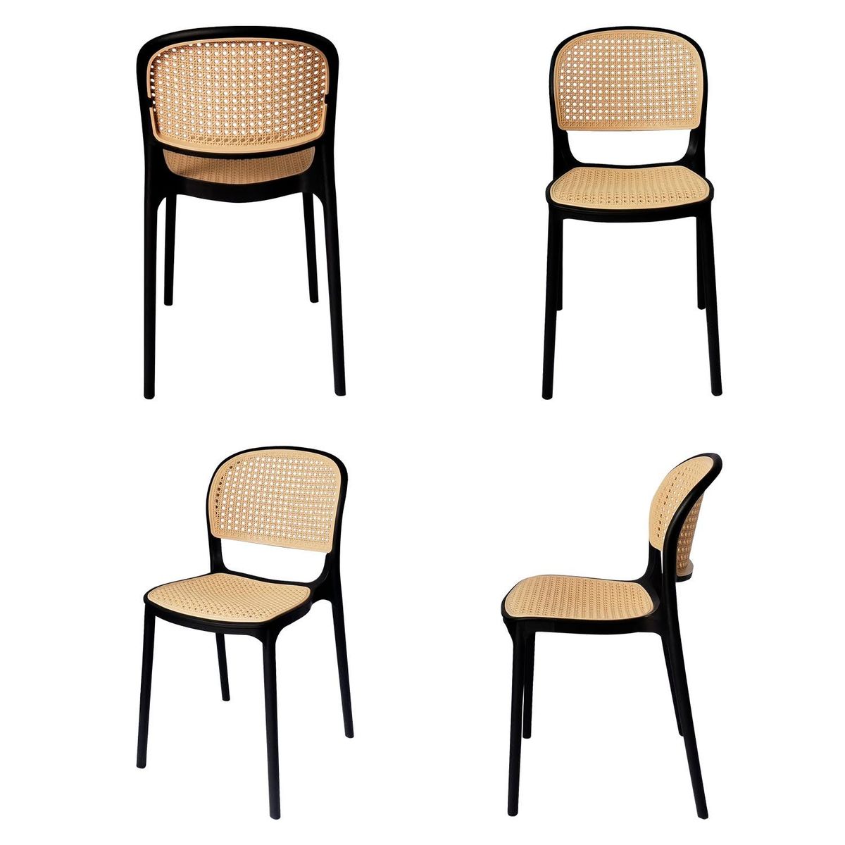 ARKIMUEBLES - Silla de polipropileno modelo Ariana negro - set x 4 sillas