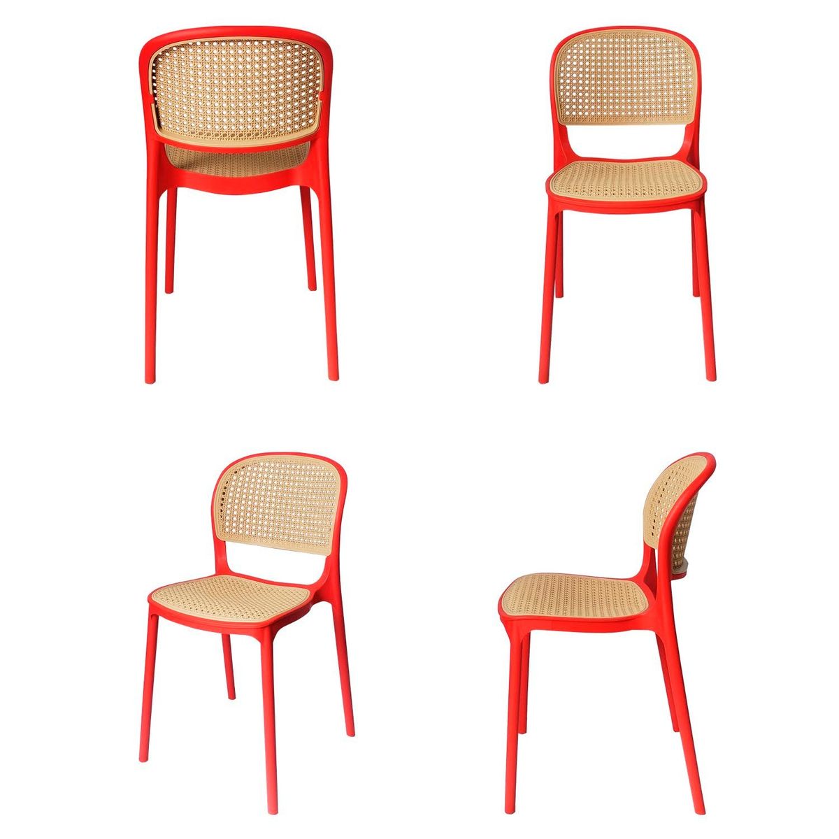 ARKIMUEBLES - Silla de polipropileno modelo Ariana rojo - set x 4 sillas