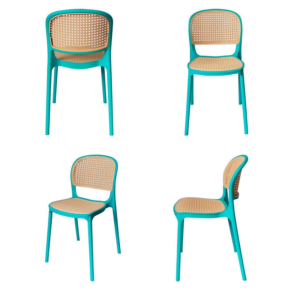 ARKIMUEBLES - Silla de polipropileno modelo Ariana turquesa - set x 4 sillas
