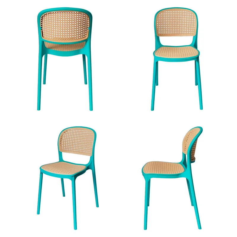 ARKIMUEBLES - Silla de polipropileno modelo Ariana turquesa - set x 4 sillas