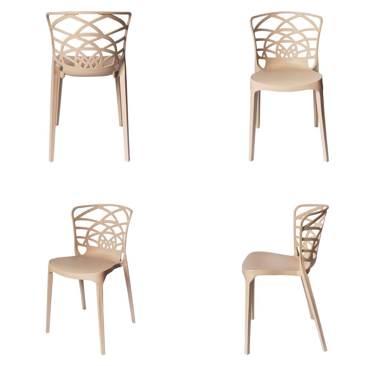 ARKIMUEBLES - Silla de polipropileno modelo Charlize arena - set x 4 sillas