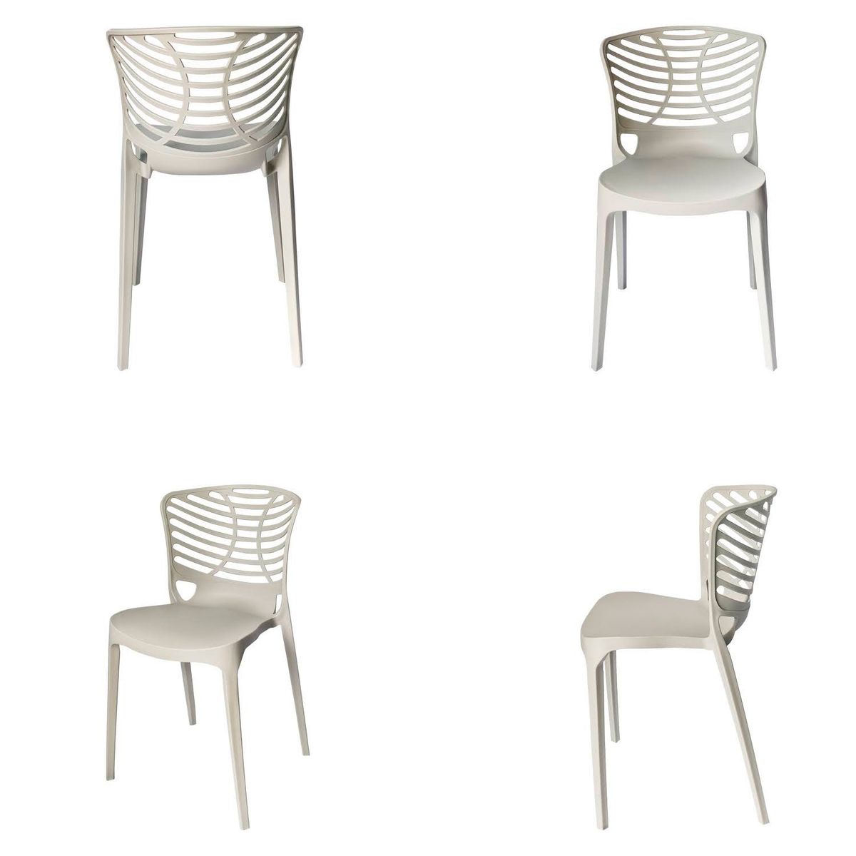 ARKIMUEBLES - Silla de polipropileno modelo Florence gris - set x 4 sillas