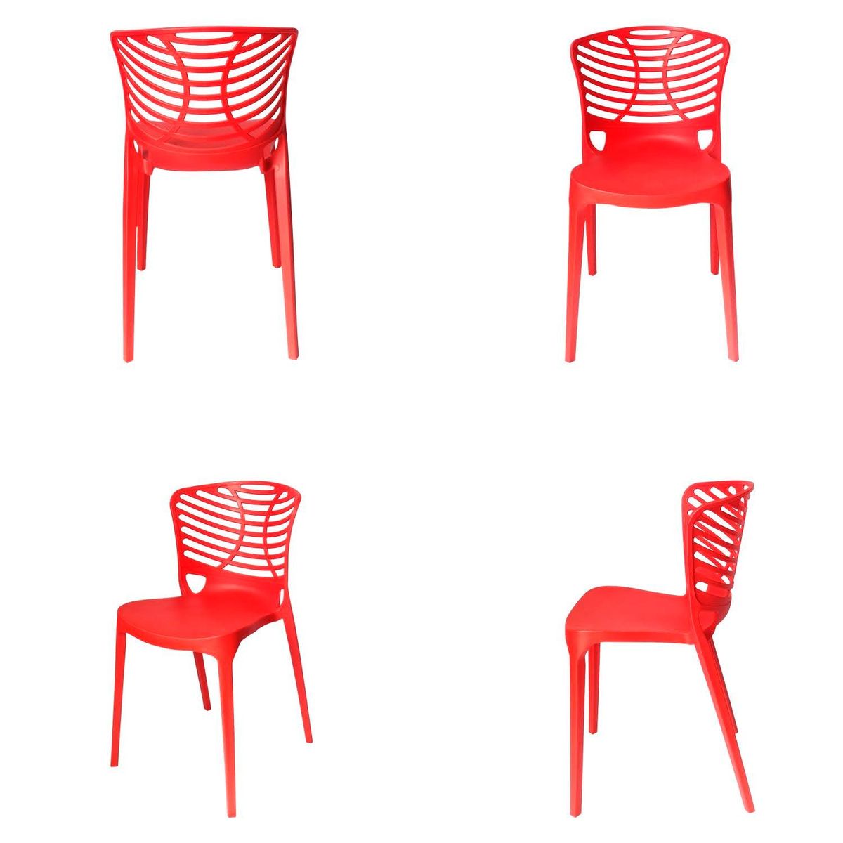 ARKIMUEBLES - Silla de polipropileno modelo Florence rojo - set x 4 sillas