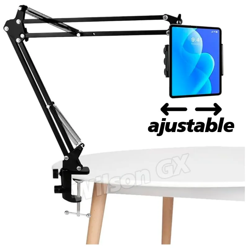 GENERICO - Soporte Brazo Movible para Tablet y Celular Metalico Ajustable