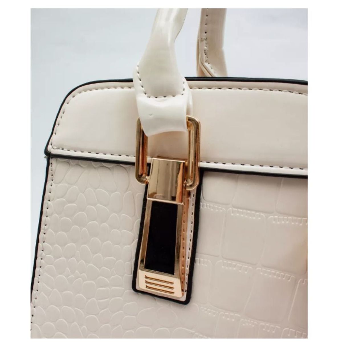 GENERICO - Cartera Ejecutiva Elegante Bandolera Ecocuero Marfil