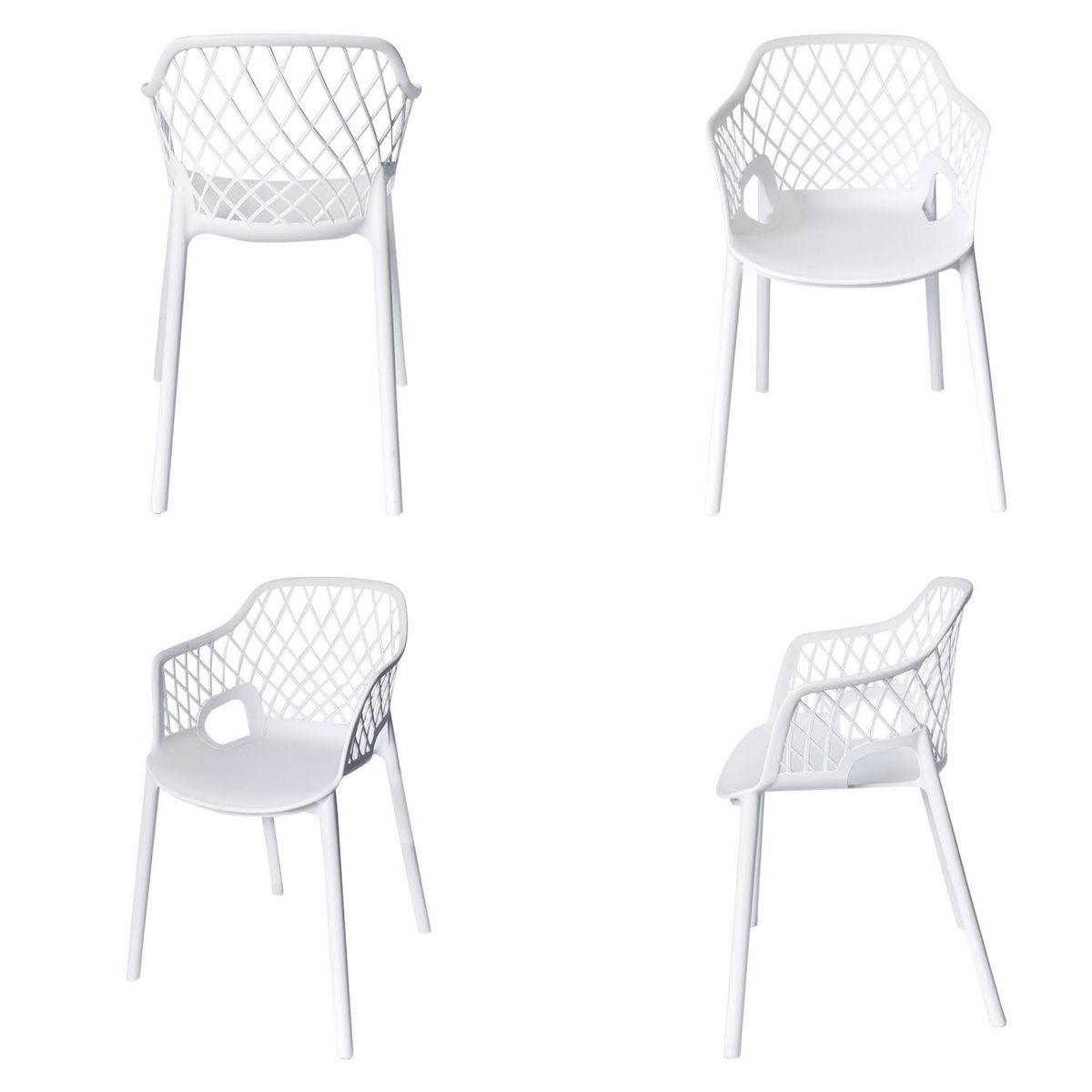 ARKIMUEBLES - Silla de polipropileno modelo Tessa blanco - set x 4 sillas
