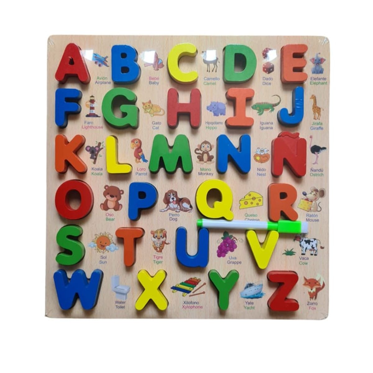 GENERICO - Rompecabeza del ABC y pizarra al reverso