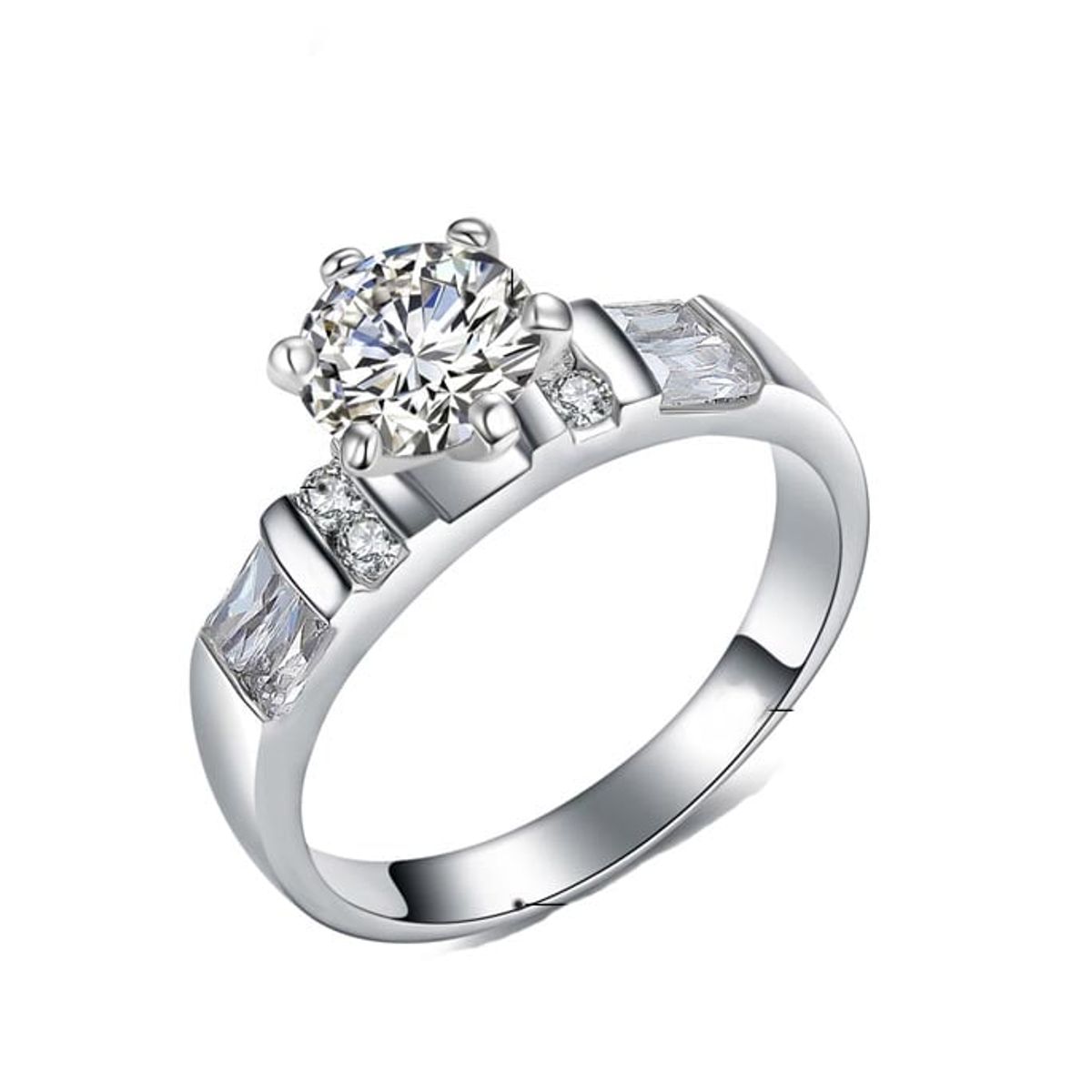 LA TIENDA 88 JOYAS Y ACCESORIOS - La Tienda 88 - Anillo De Compromiso Amor Mujer Bañado Oro 18k - Blanco