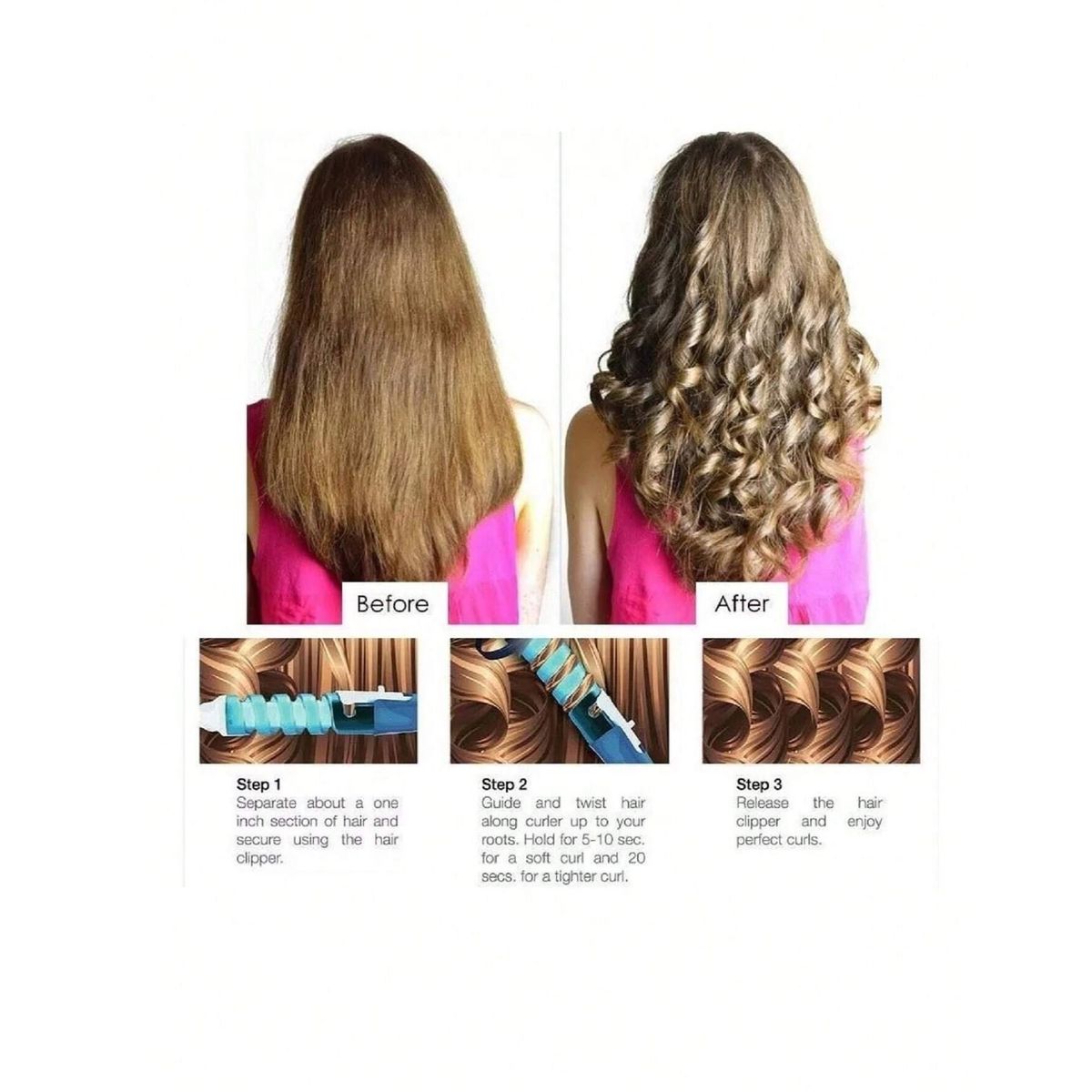 GENERICO - Rizador De Cabello Portatil - Azul