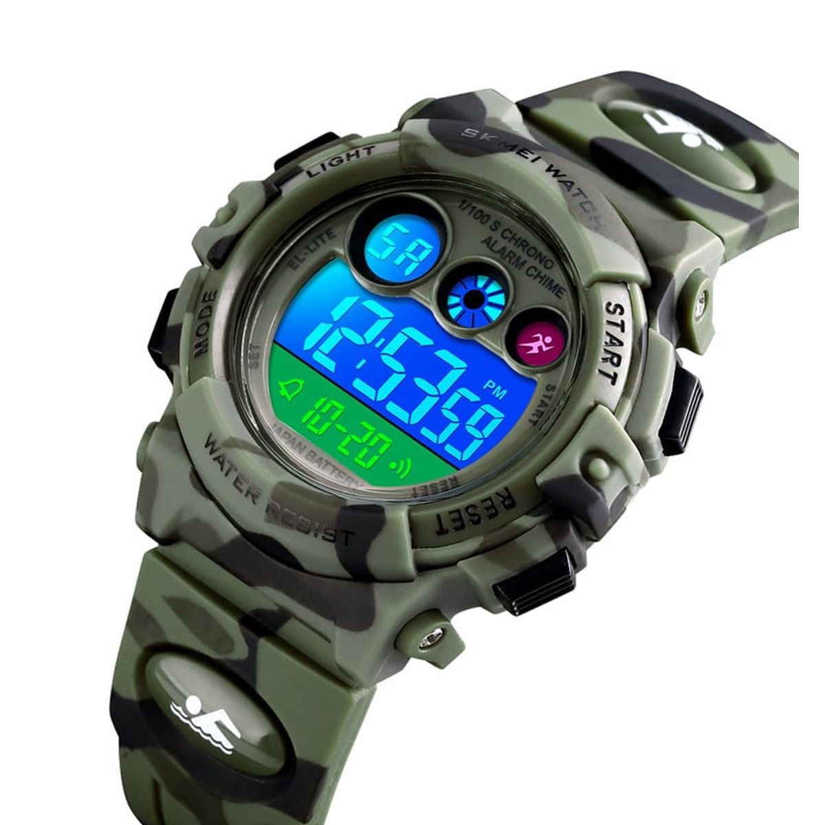 SKMEI - Reloj Skmei 1547 original camuflado con luces para niños