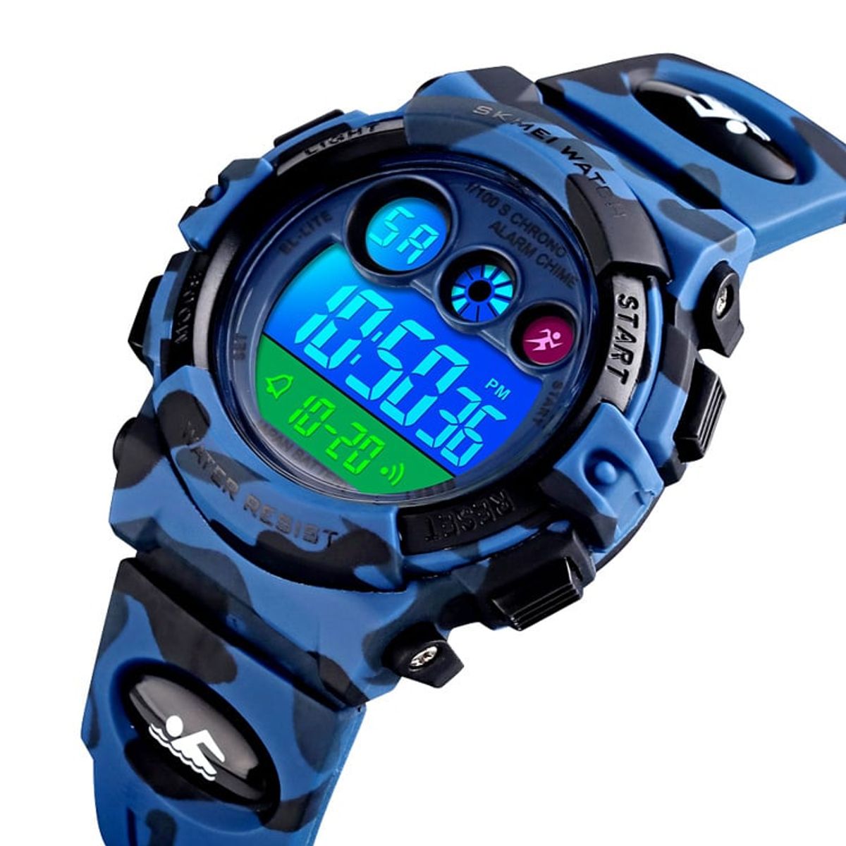 SKMEI - Reloj Skmei 1547 original camuflado con luces para niños