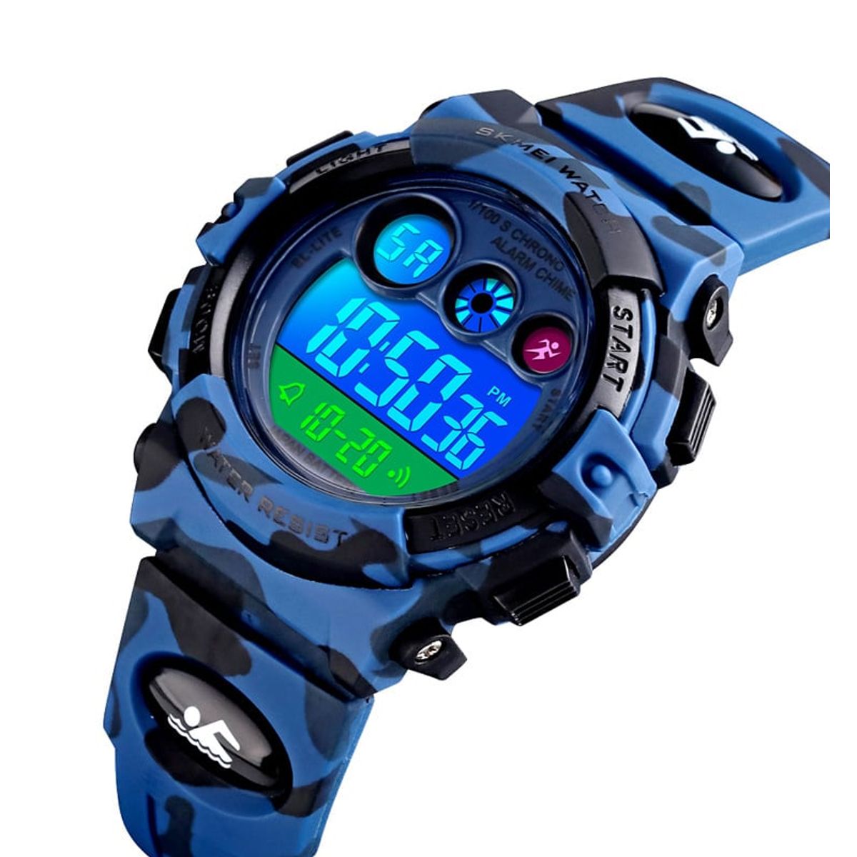SKMEI - Reloj Skmei 1547 original camuflado con luces para niños