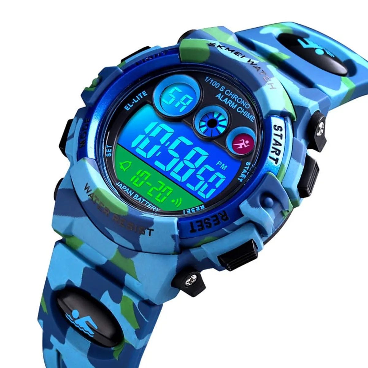 SKMEI - Reloj Skmei 1547 original camuflado con luces para niños