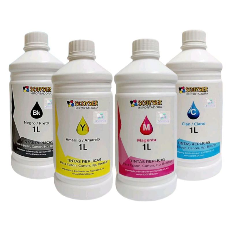 SCOYSER - JUEGO DE TINTAS UNIVERSAL 1L PARA IMPRESORA SCOYSER