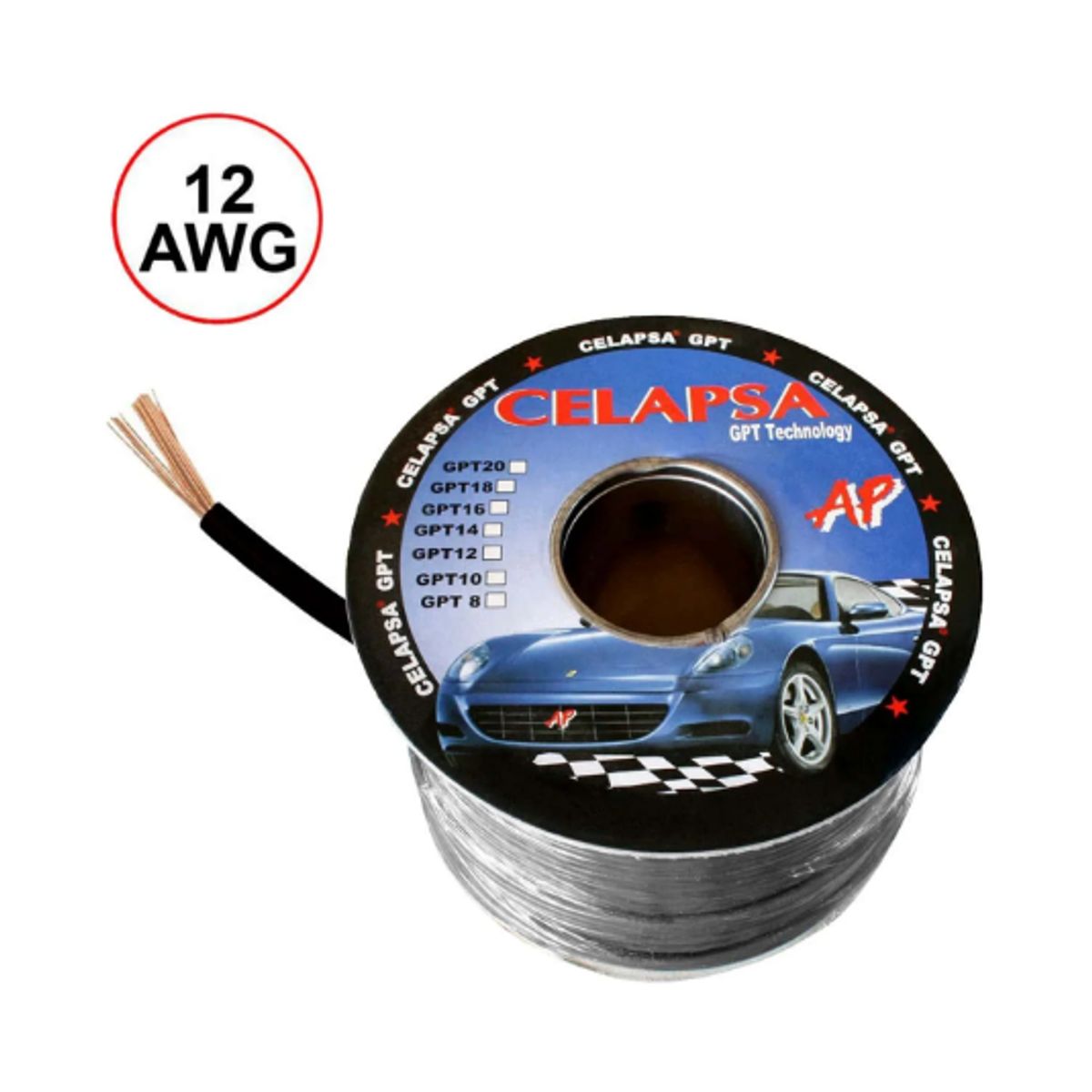 GENERICO - Cable Automotriz 12 AWG Negro GPT-12NG CELAPSA x Metro