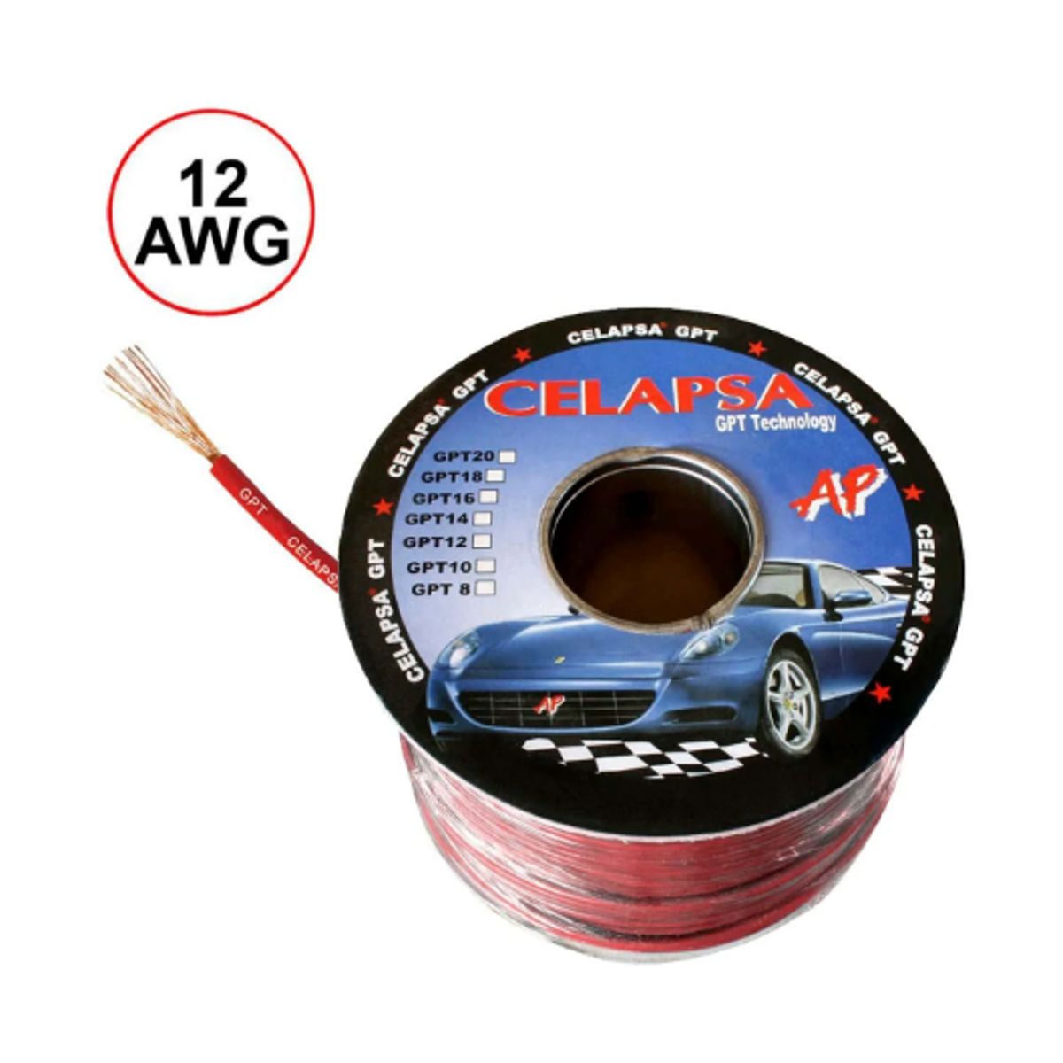 GENERICO - Cable Automotriz 12 AWG Rojo GPT-12R CELAPSA x Metro