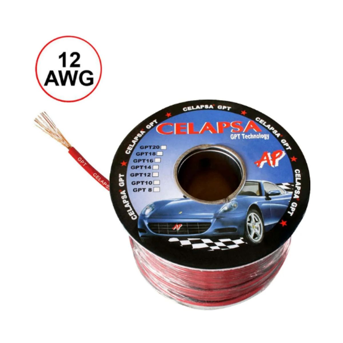 GENERICO - Cable Automotriz 12 AWG Rojo GPT-12R CELAPSA x Metro