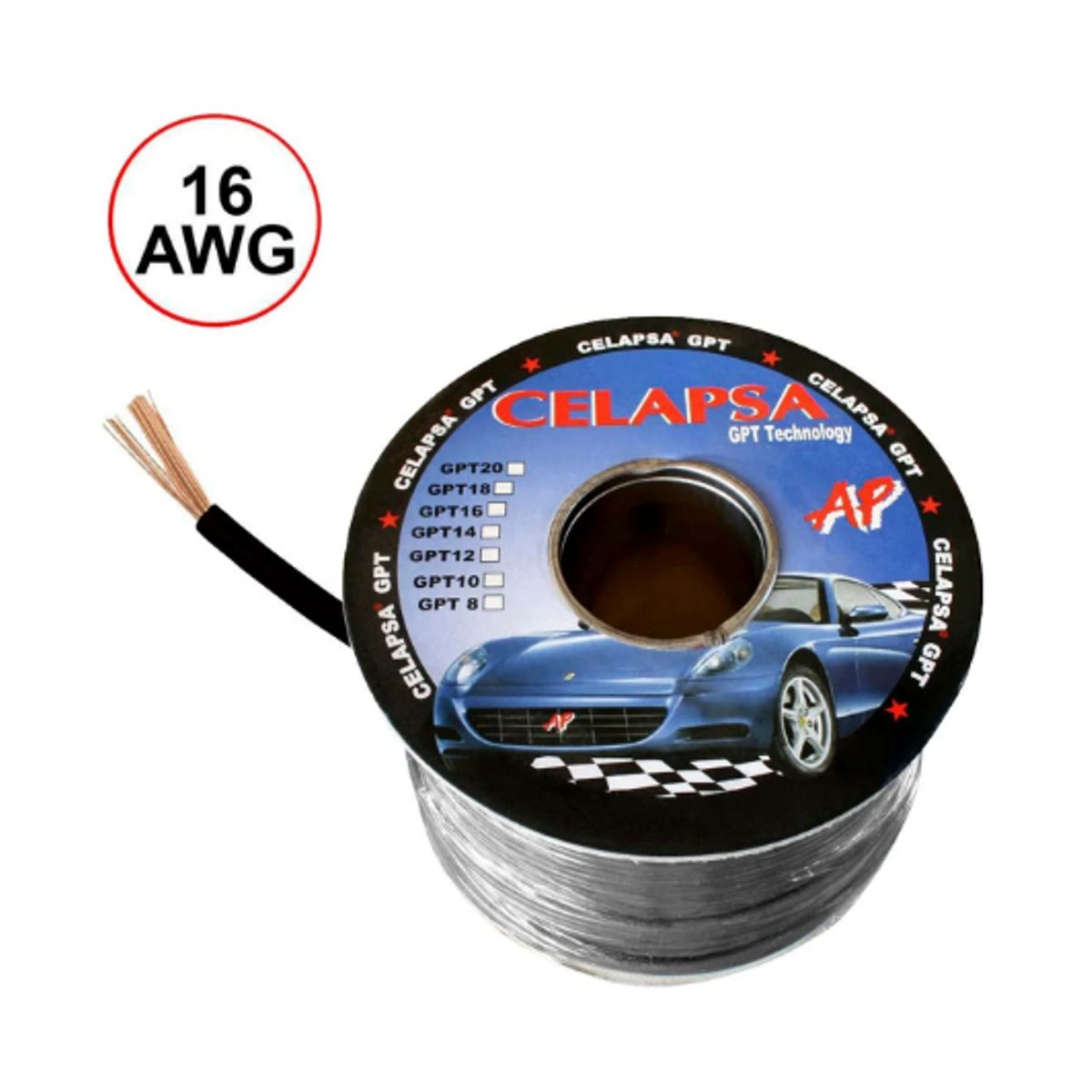 GENERICO - Cable Automotriz 16 AWG Negro GPT-16NG-MT CELAPSA x Metro