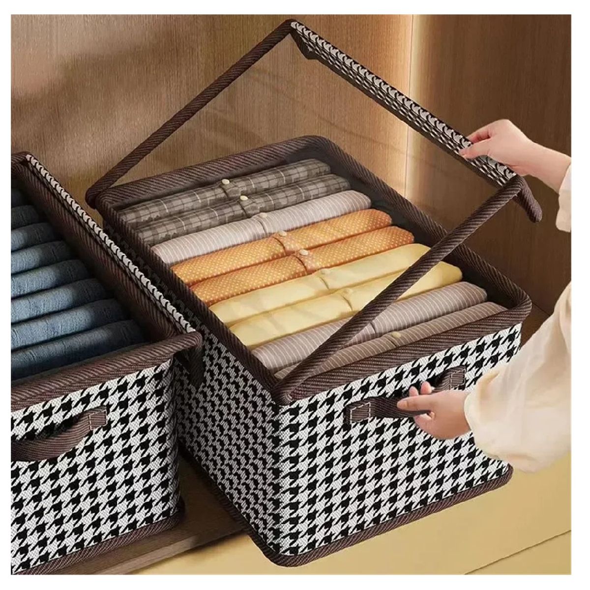 GENERICO - Organizador Multiusos de Ropa Plegable Caja de Almacenamiento Con Tapa