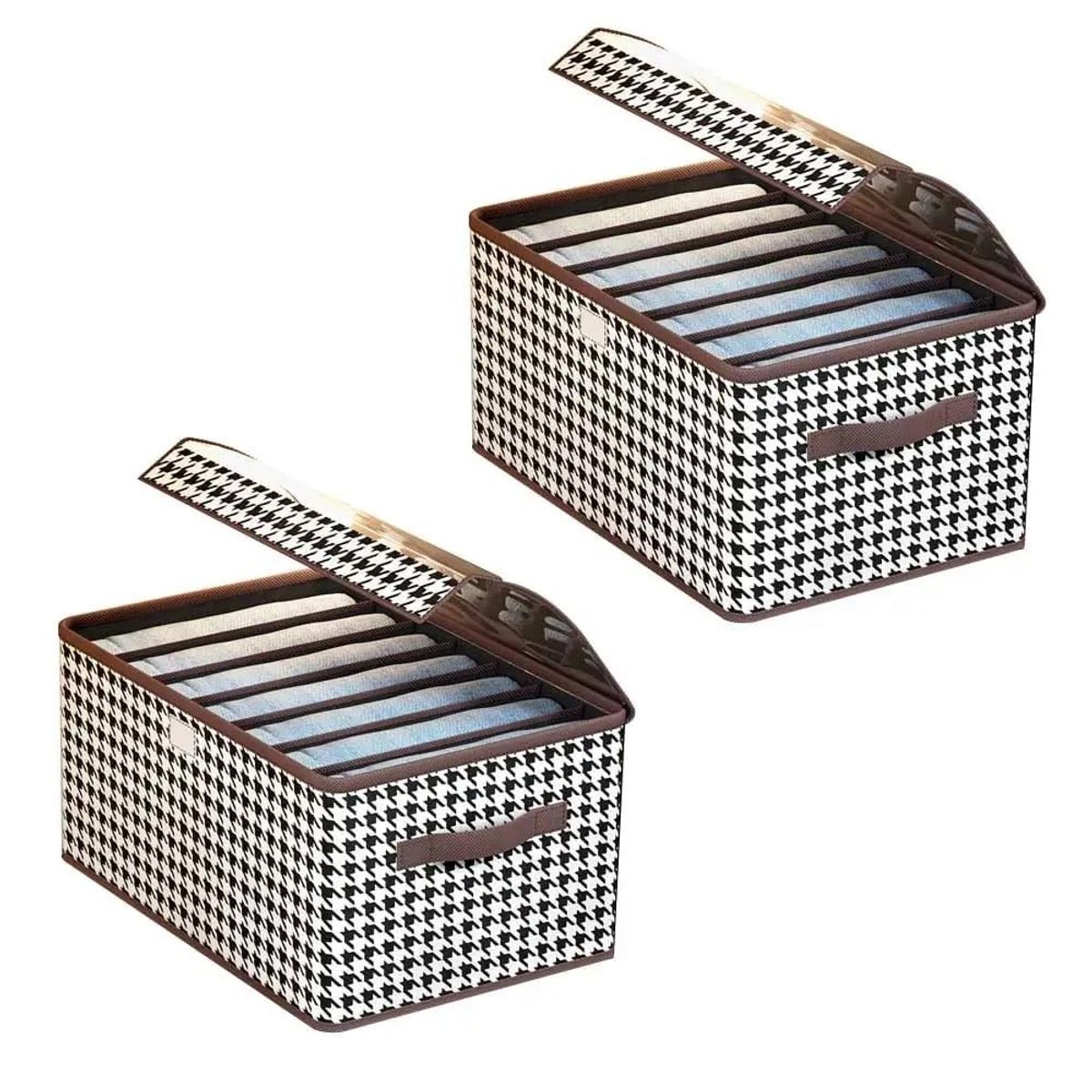 GENERICO - 2 Pcs Caja De Almacenamiento De Ropa Plegable Con Tapa y Divisiones