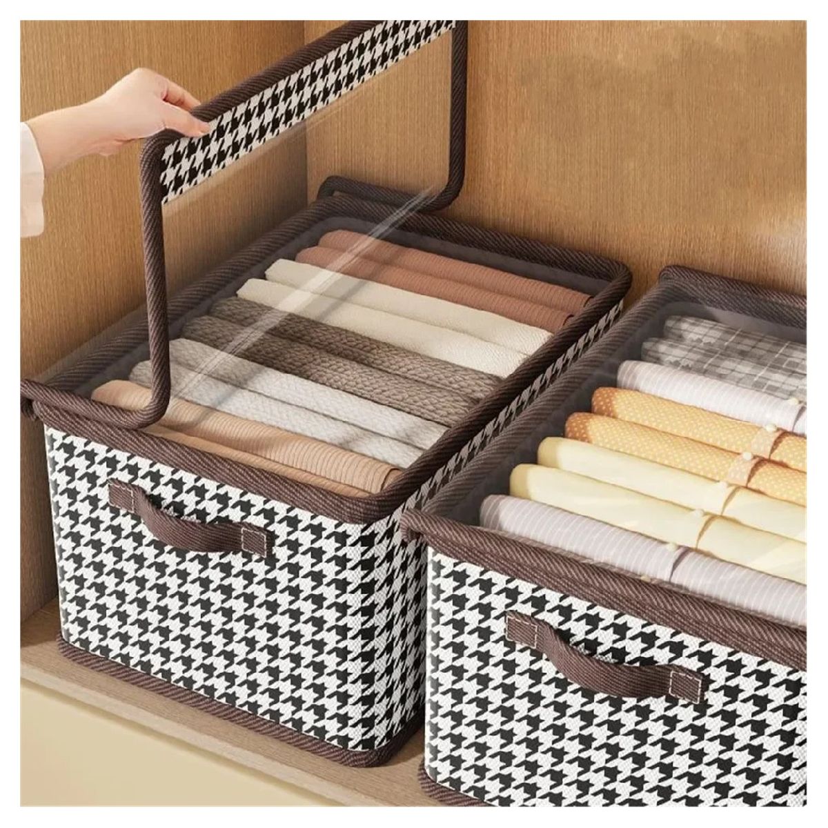 GENERICO - 2 Pcs Caja De Almacenamiento De Ropa Plegable Con Tapa y Divisiones