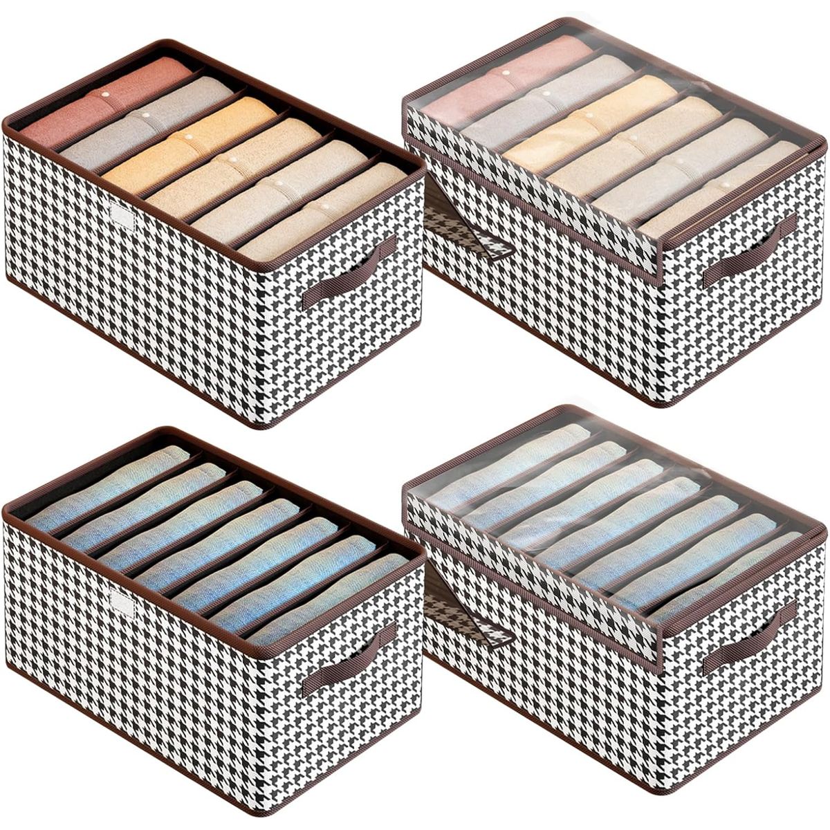 GENERICO - Organizador Plegable De Ropa con Tapa y Divisiones x04 Pcs