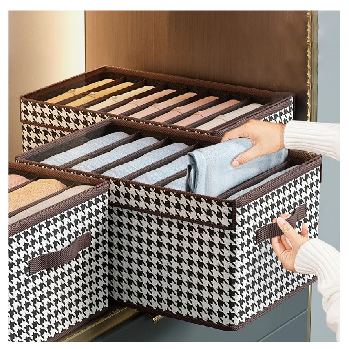 GENERICO - Set por 03 Organizador de Ropa y Clóset Con Tapa y Divisiones