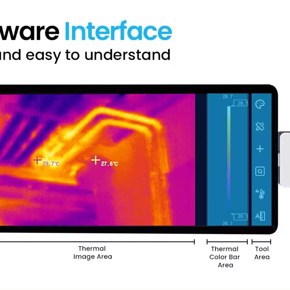 MILESEEY - Mileseey Cámara térmica TR256i Detector de temperatura USB tipo C